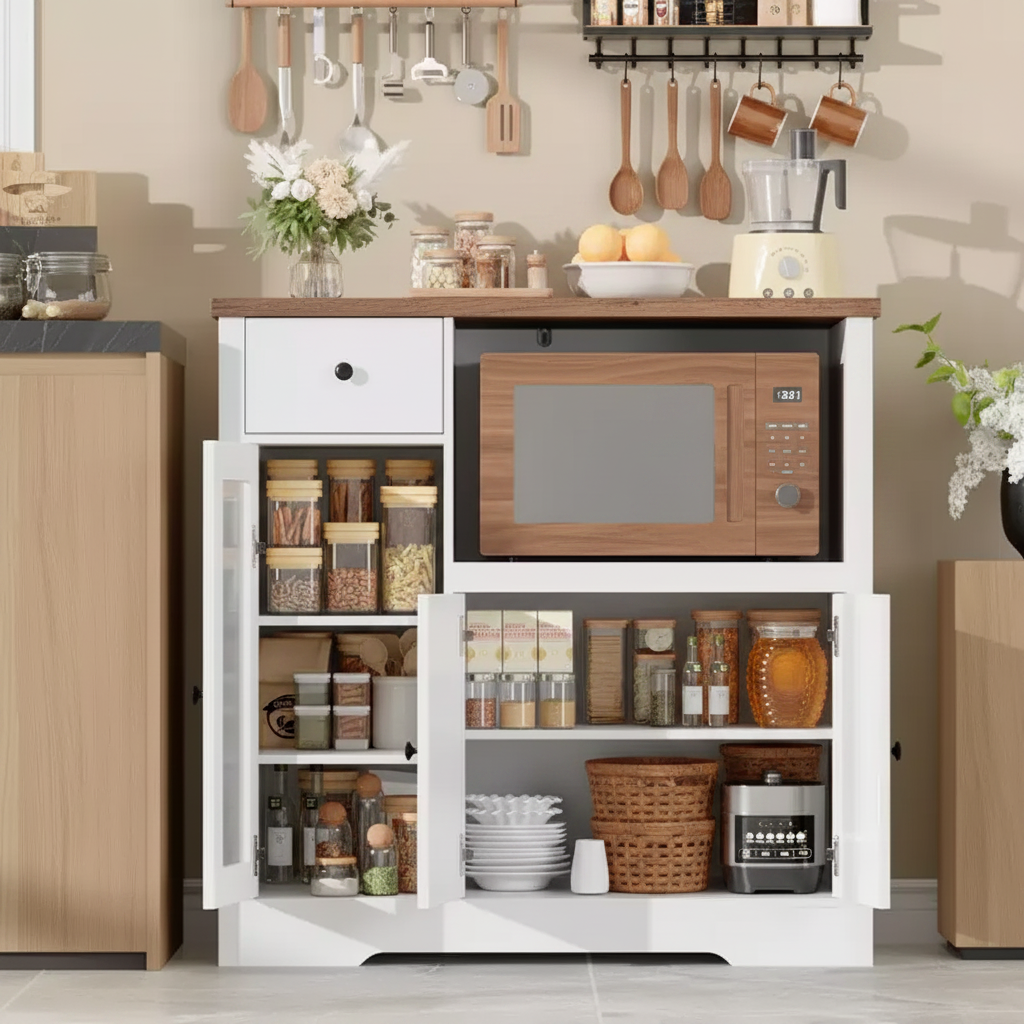 Meuble micro-ondes de cuisine moderne