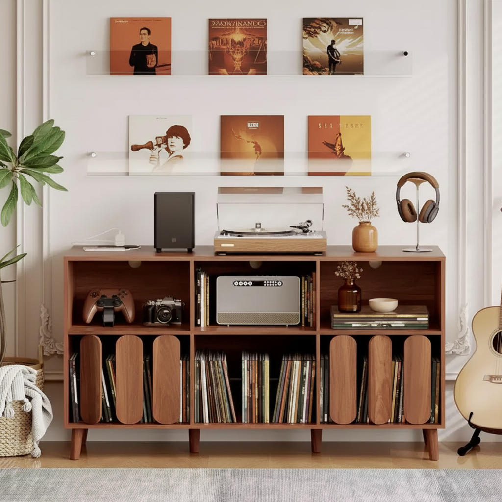Meuble tourne-disque moderne du milieu du siècle