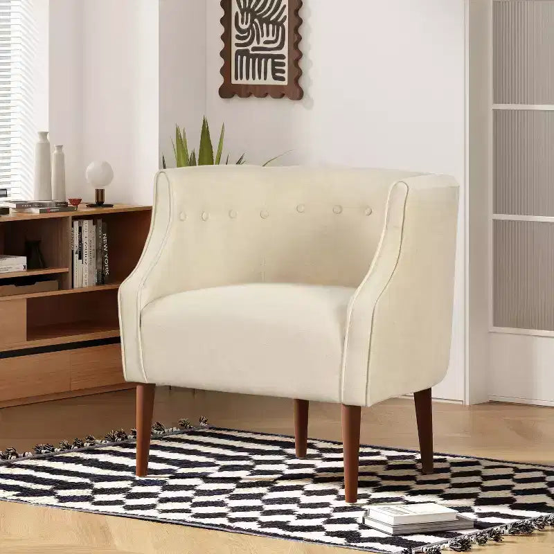 Christopher Knight Home Callisto Contemporary Button Tufted Upholstered Curved Accent Chair