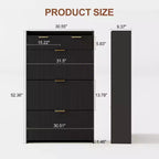 Modern Shoe Cabinet with 3 Flip Drawers & 2 Small Drawers & Hook, Slim Fluted Shoe Storage Organizer, Narrow Entryway Cabinet