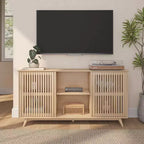Plank+Beam Mid Century Modern Solid Wood Sideboard with 2 Doors, 59 TV Stand for Living Room