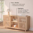 Plank+Beam Mid Century Modern Solid Wood Sideboard with 2 Doors, 59 TV Stand for Living Room