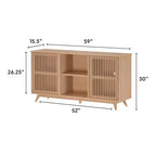 Plank+Beam Mid Century Modern Solid Wood Sideboard with 2 Doors, 59 TV Stand for Living Room