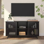 Plank+Beam Mid Century Modern Solid Wood Sideboard with 2 Doors, 59 TV Stand for Living Room