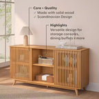 Plank+Beam Mid Century Modern Solid Wood Sideboard with 2 Doors, 59 TV Stand for Living Room