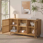 Plank+Beam Mid Century Modern Solid Wood Sideboard with 2 Doors, 59 TV Stand for Living Room