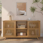 Plank+Beam Mid Century Modern Solid Wood Sideboard with 2 Doors, 59 TV Stand for Living Room