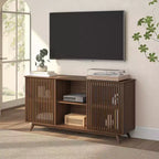 Plank+Beam Mid Century Modern Solid Wood Sideboard with 2 Doors, 59 TV Stand for Living Room