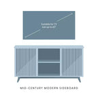 Plank+Beam Mid Century Modern Solid Wood Sideboard with 2 Doors, 59 TV Stand for Living Room