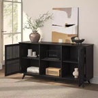 Plank+Beam Mid Century Modern Solid Wood Sideboard with 2 Doors, 59 TV Stand for Living Room