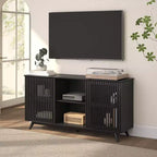 Plank+Beam Mid Century Modern Solid Wood Sideboard with 2 Doors, 59 TV Stand for Living Room