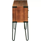 eHemco Antique Metal Legs Storage Console Table with 8 Drawers
