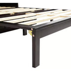 Whisen Queen Murphy Cabinet Bed with Charging Station - Pine Wood & Rattan Design, Foldable Space-Saving Solution