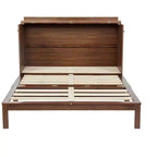 Whisen Queen Murphy Cabinet Bed with Charging Station - Pine Wood & Rattan Design, Foldable Space-Saving Solution