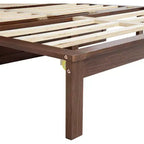 Whisen Queen Murphy Cabinet Bed with Charging Station - Pine Wood & Rattan Design, Foldable Space-Saving Solution