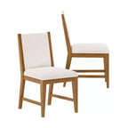 Plank+Beam Solid Wood Dining Chair, Kitchen Chair with Cushion