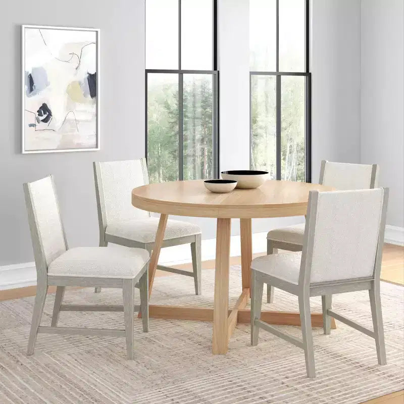 Plank+Beam Solid Wood Dining Chair, Kitchen Chair with Cushion