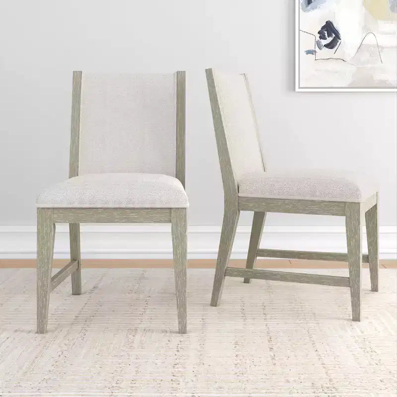 Plank+Beam Solid Wood Dining Chair, Kitchen Chair with Cushion