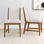 Plank+Beam Solid Wood Dining Chair, Kitchen Chair with Cushion