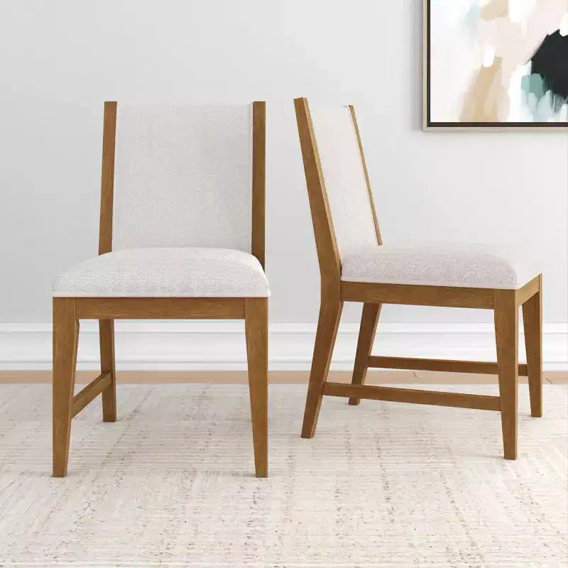 Plank+Beam Solid Wood Dining Chair, Kitchen Chair with Cushion