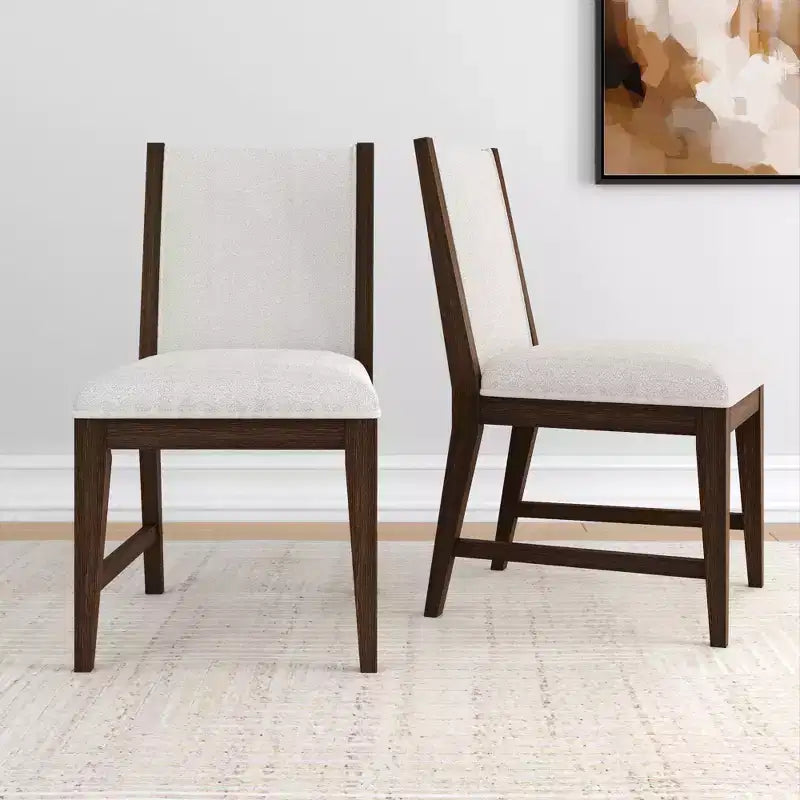 Plank+Beam Solid Wood Dining Chair, Kitchen Chair with Cushion