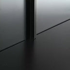 LED Display Cabinet with Glass Doors, Steel Curio Cabinet Storage Cabinet with Adjustable Shelves Accent Cabinet Pantry Organizer, Black-ModernLuxe