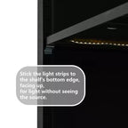LED Display Cabinet with Glass Doors, Steel Curio Cabinet Storage Cabinet with Adjustable Shelves Accent Cabinet Pantry Organizer, Black-ModernLuxe