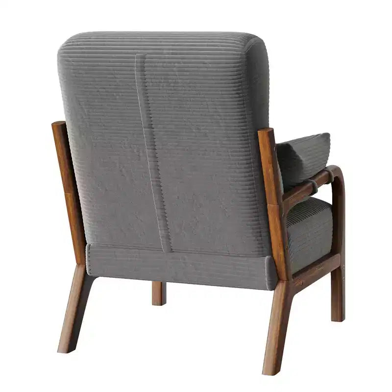 Bestier Mid Century Accent Chair Heightened Headrest with Removable Armrest Pillows,with Solid Wood Frame for Living Room, Bedroom