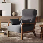 Bestier Mid Century Accent Chair Heightened Headrest with Removable Armrest Pillows,with Solid Wood Frame for Living Room, Bedroom