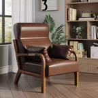 Bestier Mid Century Accent Chair Heightened Headrest with Removable Armrest Pillows,with Solid Wood Frame for Living Room, Bedroom