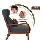 Bestier Mid Century Accent Chair Heightened Headrest with Removable Armrest Pillows,with Solid Wood Frame for Living Room, Bedroom