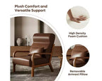 Bestier Mid Century Accent Chair Heightened Headrest with Removable Armrest Pillows,with Solid Wood Frame for Living Room, Bedroom