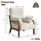 Bestier Mid Century Accent Chair Heightened Headrest with Removable Armrest Pillows,with Solid Wood Frame for Living Room, Bedroom