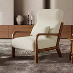 Bestier Mid Century Accent Chair Heightened Headrest with Removable Armrest Pillows,with Solid Wood Frame for Living Room, Bedroom