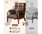 Bestier Mid Century Accent Chair Heightened Headrest with Removable Armrest Pillows,with Solid Wood Frame for Living Room, Bedroom