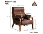 Bestier Mid Century Accent Chair Heightened Headrest with Removable Armrest Pillows,with Solid Wood Frame for Living Room, Bedroom