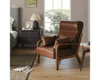 Bestier Mid Century Accent Chair Heightened Headrest with Removable Armrest Pillows,with Solid Wood Frame for Living Room, Bedroom