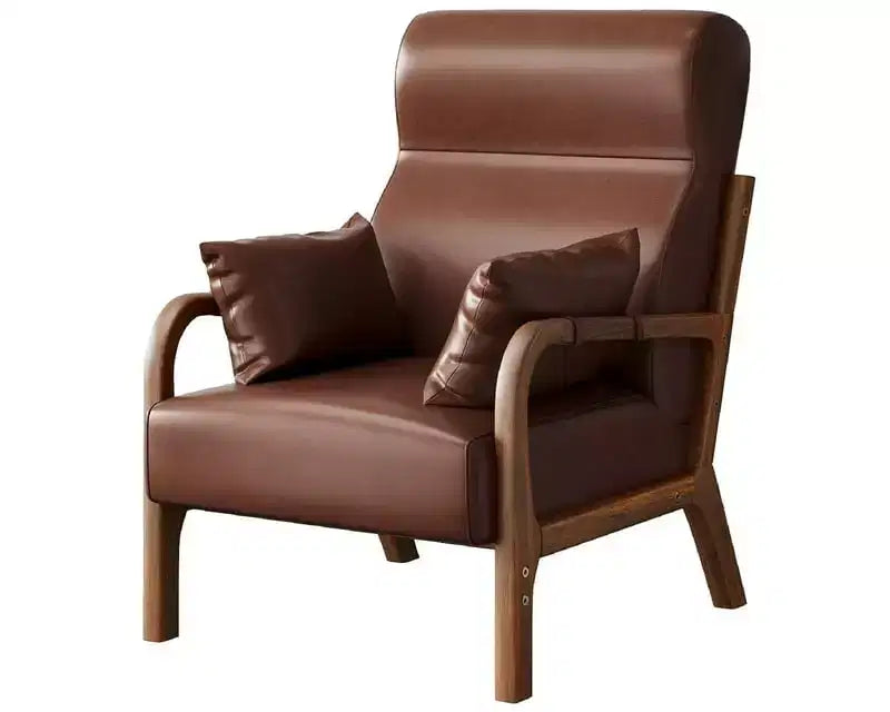 Bestier Mid Century Accent Chair Heightened Headrest with Removable Armrest Pillows,with Solid Wood Frame for Living Room, Bedroom