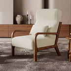 Bestier Mid Century Accent Chair Heightened Headrest with Removable Armrest Pillows,with Solid Wood Frame for Living Room, Bedroom