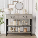 Whizmax Console Tables for Entryway, Small Entryway Table with 2 Drawers, Narrow Console Table with Storage Shelves for Living Room