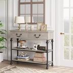 Whizmax Console Tables for Entryway, Small Entryway Table with 2 Drawers, Narrow Console Table with Storage Shelves for Living Room
