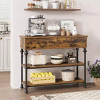Whizmax Console Tables for Entryway, Small Entryway Table with 2 Drawers, Narrow Console Table with Storage Shelves for Living Room