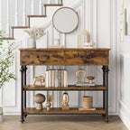 Whizmax Console Tables for Entryway, Small Entryway Table with 2 Drawers, Narrow Console Table with Storage Shelves for Living Room
