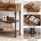 Whizmax Console Tables for Entryway, Small Entryway Table with 2 Drawers, Narrow Console Table with Storage Shelves for Living Room