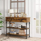 Whizmax Console Tables for Entryway, Small Entryway Table with 2 Drawers, Narrow Console Table with Storage Shelves for Living Room