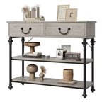 Whizmax Console Tables for Entryway, Small Entryway Table with 2 Drawers, Narrow Console Table with Storage Shelves for Living Room