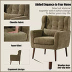 Okak Chenille/Teddy Fabric Arm Accent Chair for Bedroom,Comfy Lounge Chair for Living Room,Apartment