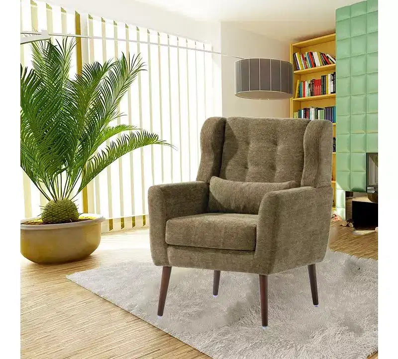 Okak Chenille/Teddy Fabric Arm Accent Chair for Bedroom,Comfy Lounge Chair for Living Room,Apartment