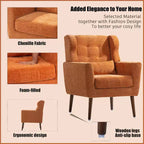 Okak Chenille/Teddy Fabric Arm Accent Chair for Bedroom,Comfy Lounge Chair for Living Room,Apartment