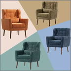 Okak Chenille/Teddy Fabric Arm Accent Chair for Bedroom,Comfy Lounge Chair for Living Room,Apartment